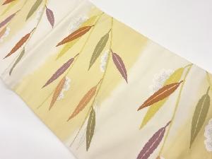 葉模様織出し名古屋帯